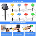 Load image into Gallery viewer, 8pcs LED Solar Mushroom Light
